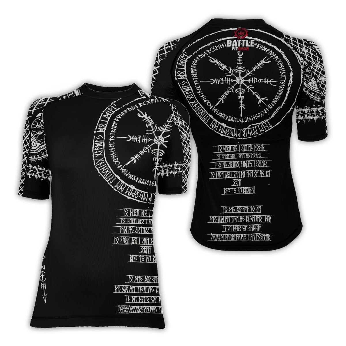 Vikings Shield Runes Women's Short Sleeve Rash Guard - BattleFitGear