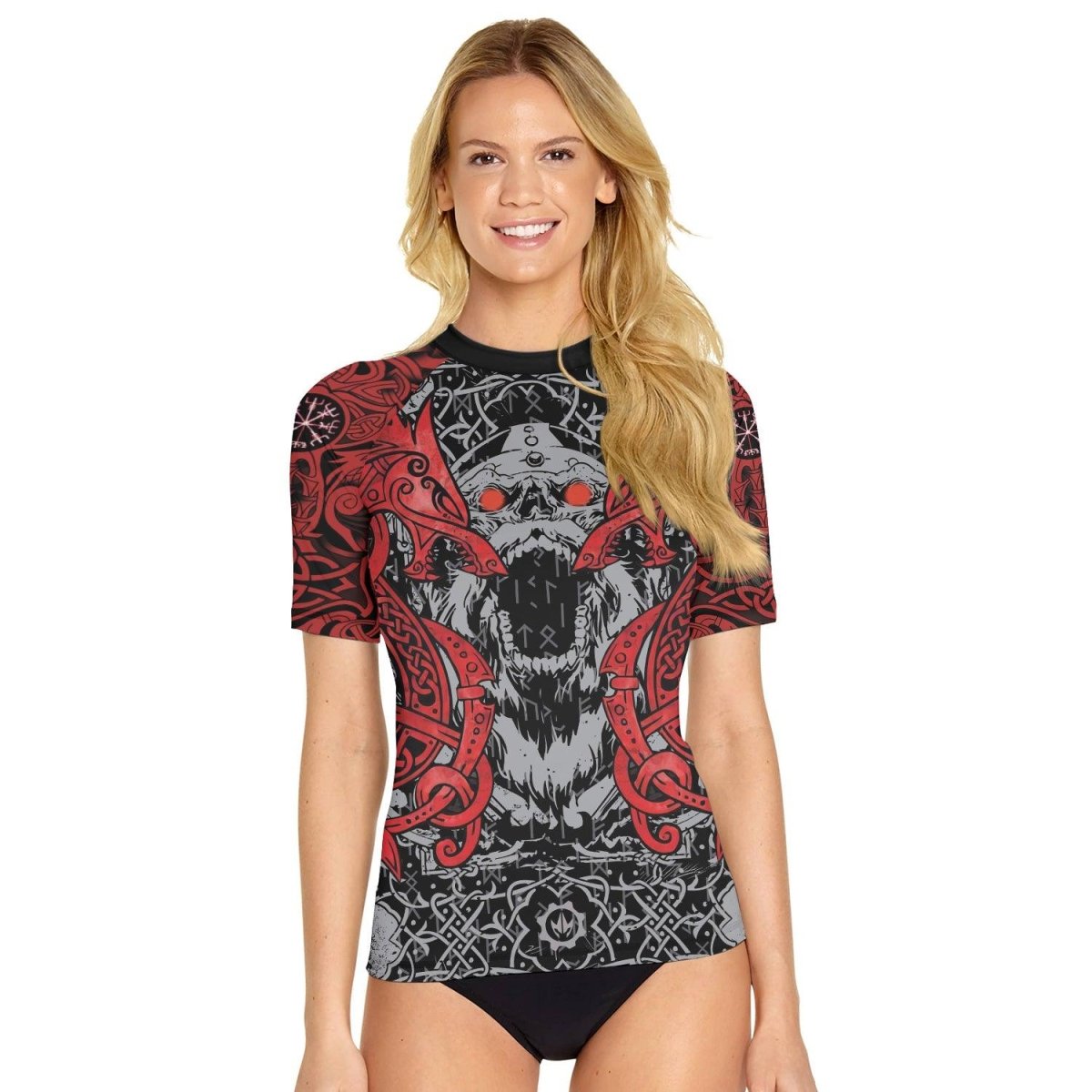 Rage Of Viking Berserker Women's Short Sleeve Rash Guard - BattleFitGear