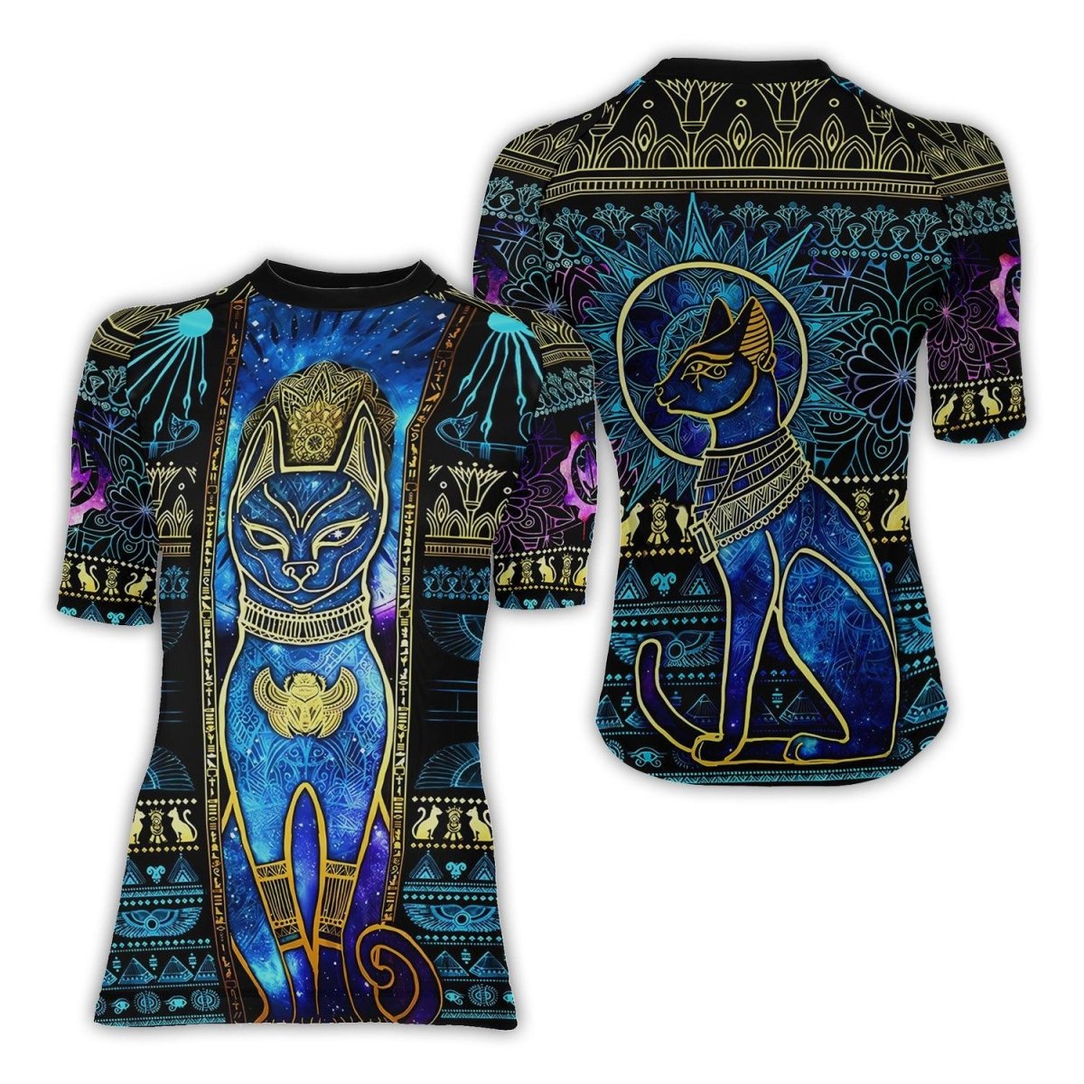 Bastet Galaxy Women's Short Sleeve Rash Guard - BattleFitGear