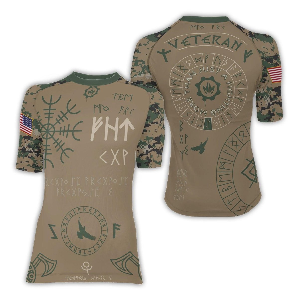 Marine Veteran Viking Women's Short Sleeve Rash Guard - BattleFitGear