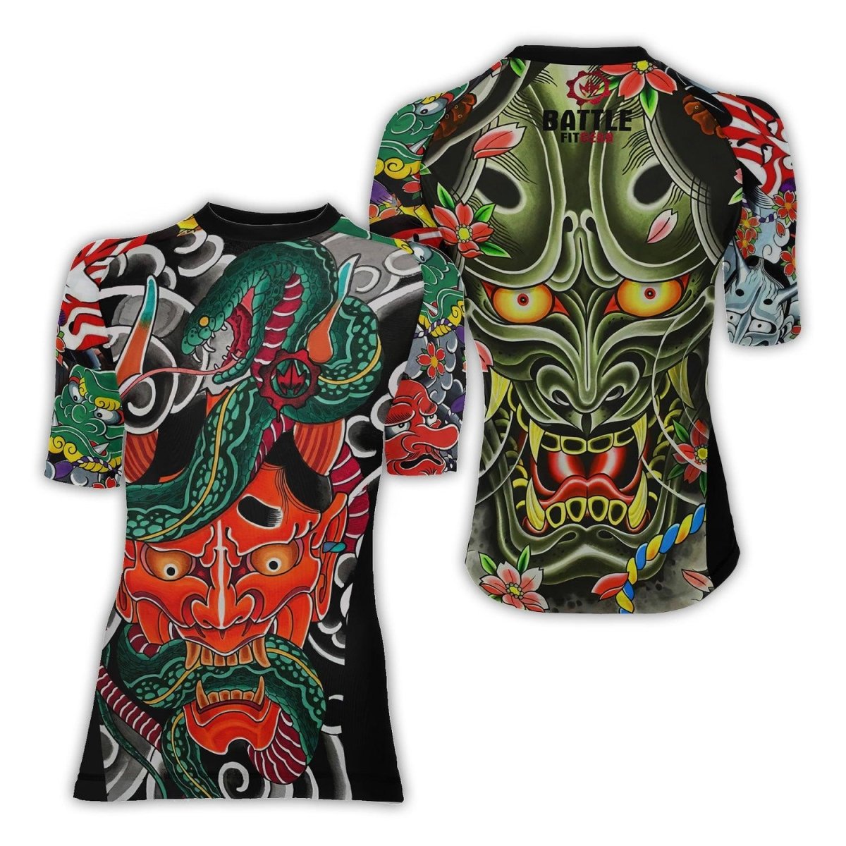 Japanese Viper Oni Women's Short Sleeve Rash Guard - BattleFitGear