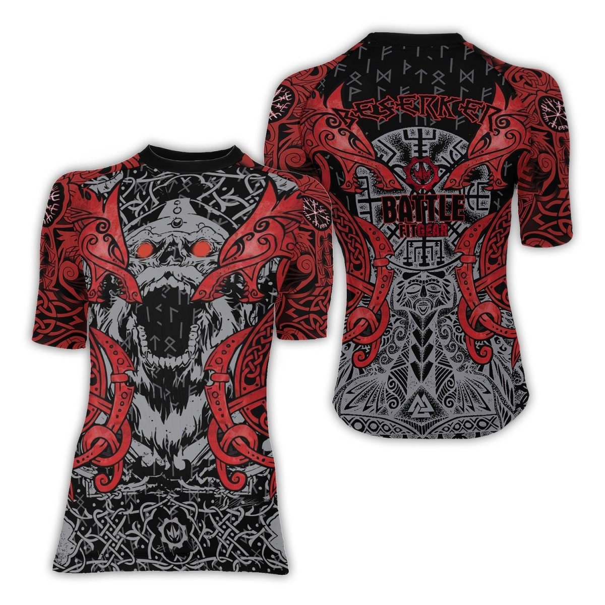 Rage Of Viking Berserker Women's Short Sleeve Rash Guard - BattleFitGear