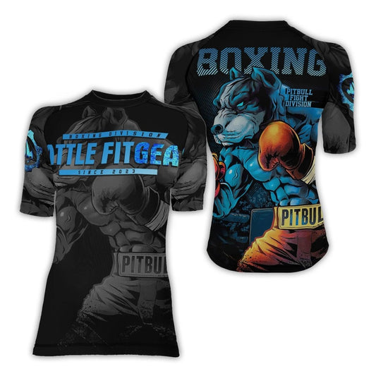 Pitbull Boxing Women's Short Sleeve Rash Guard - BattleFitGear