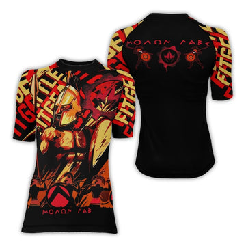 Spartan "Molon Labe" Women's Short Sleeve Rash Guard - BattleFitGear