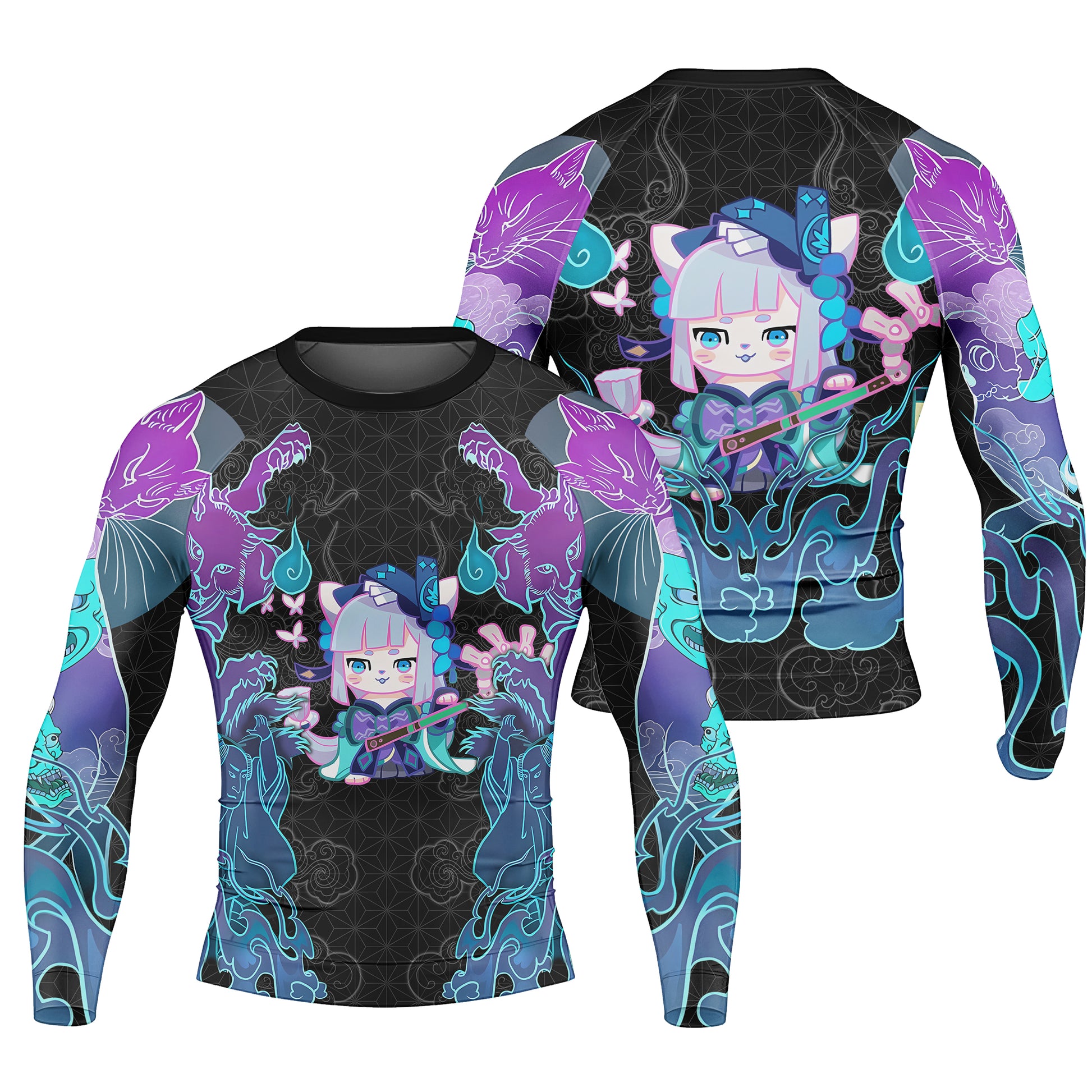 Nekomata Men's Long Sleeve Rash Guard