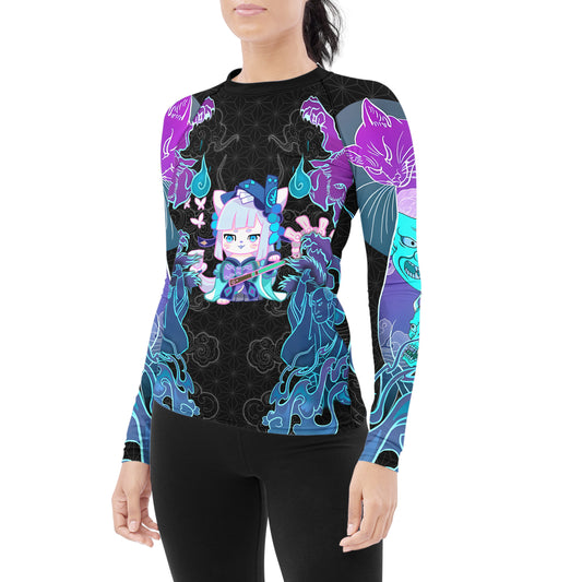 Nekomata Women's Long Sleeve Rash Guard
