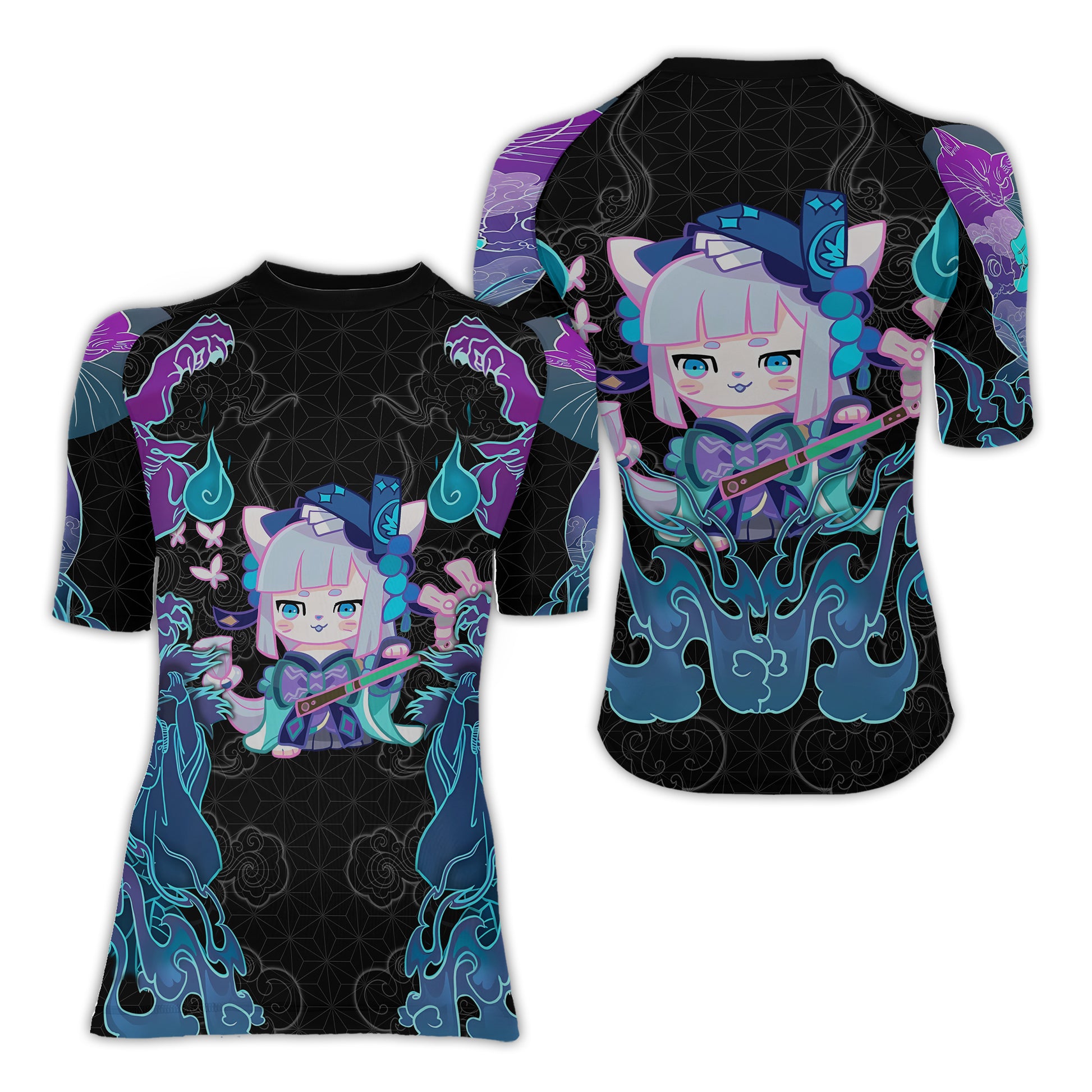 Nekomata Women's Short Sleeve Rash Guard