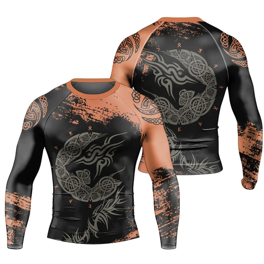 Norse Mythology Fenrir Men's Long Sleeve Rash Guard