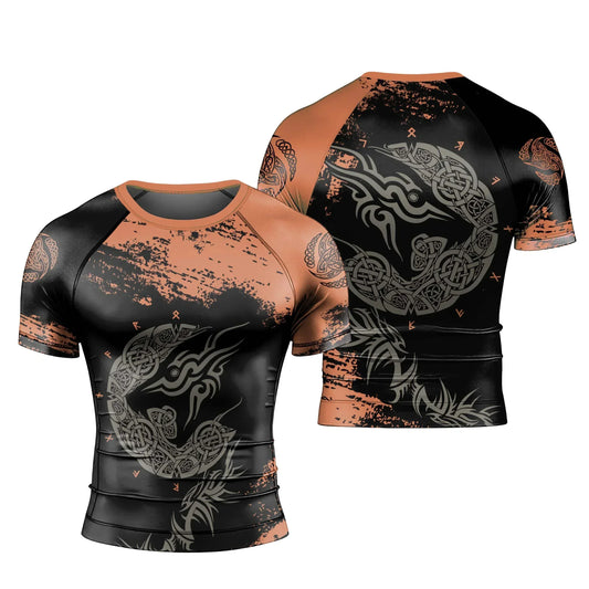 Norse Mythology Fenrir Men's Short Sleeve Rash Guard