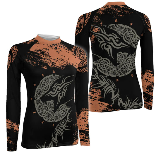 Norse Mythology Fenrir Women's Long Sleeve Rash Guard