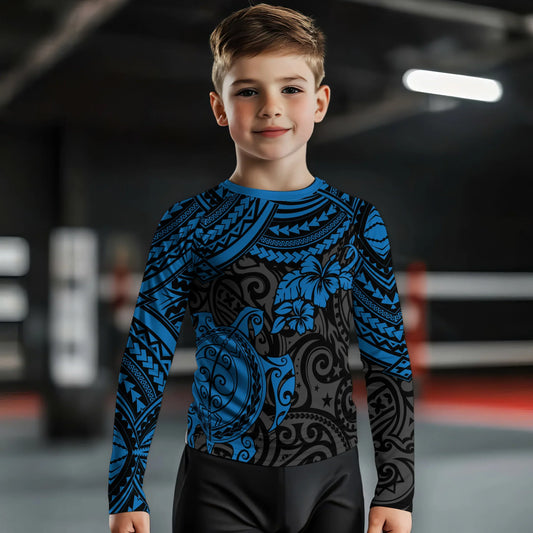 Ocean Honu Tattoo Kids Rash Guard