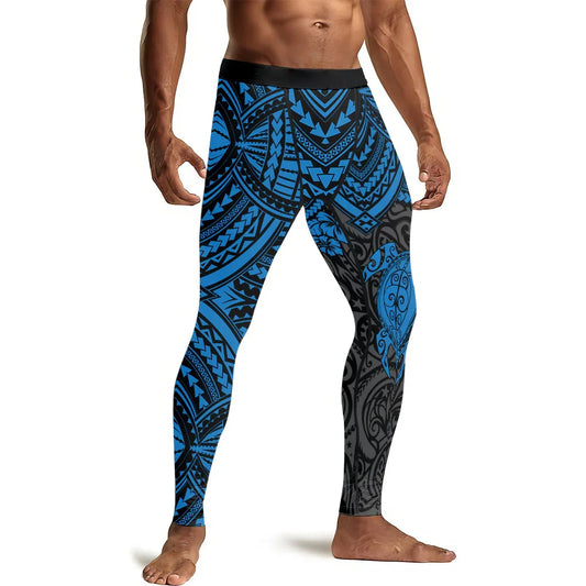 Ocean Honu Tattoo Men's Compression Leggings