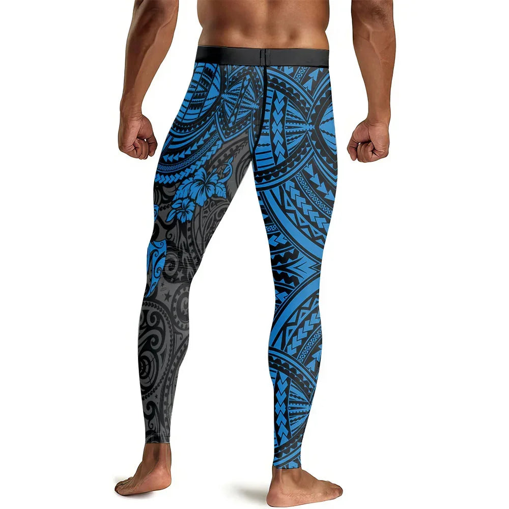 Ocean Honu Tattoo Men's Compression Leggings