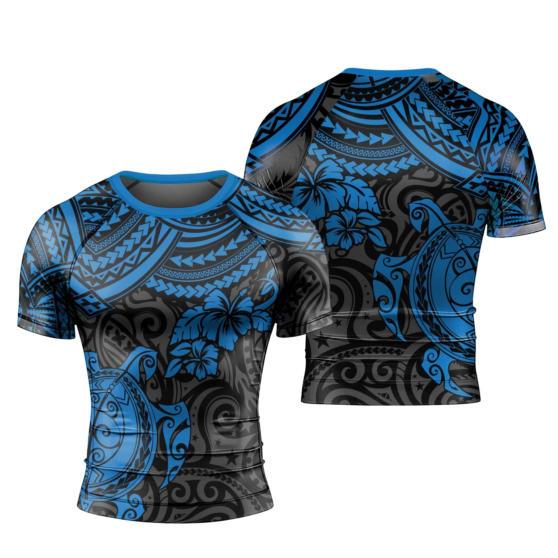 Ocean Honu Tattoo Men's Short Sleeve Rash Guard