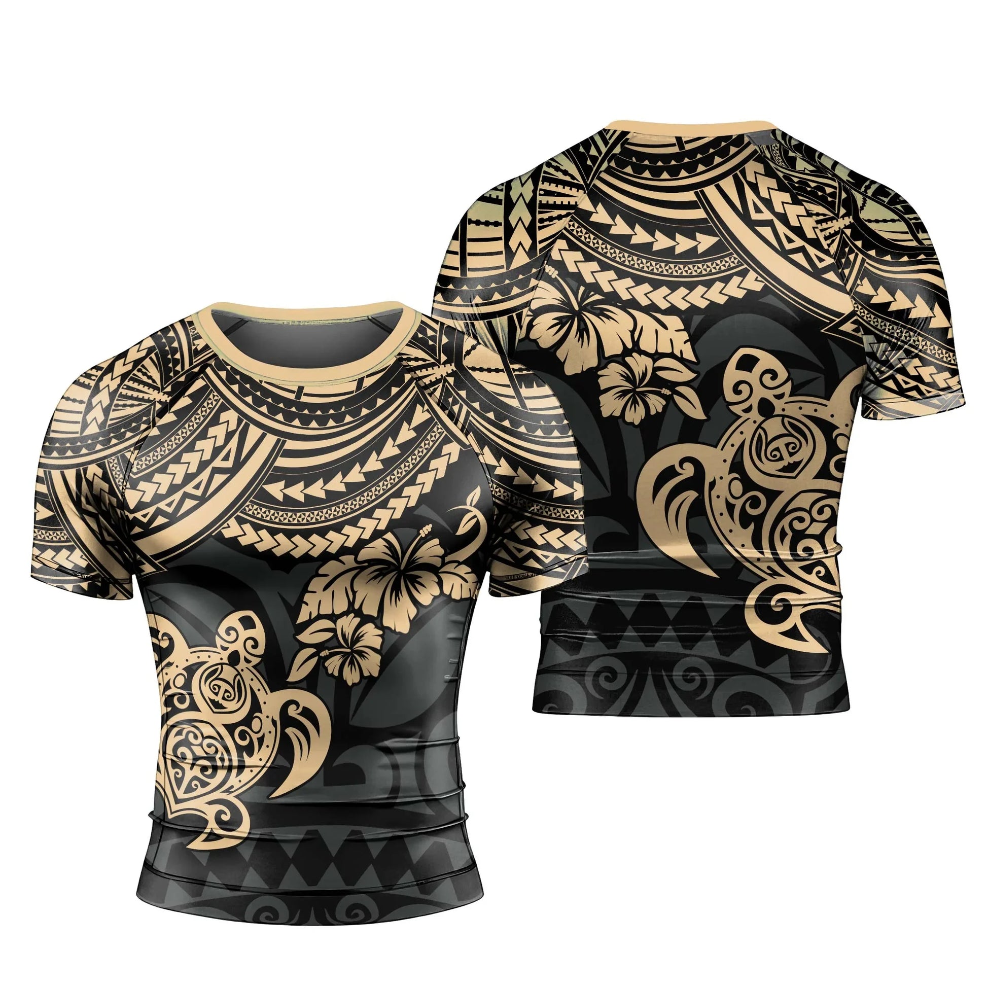 Ocean Honu Tattoo Men's Short Sleeve Rash Guard