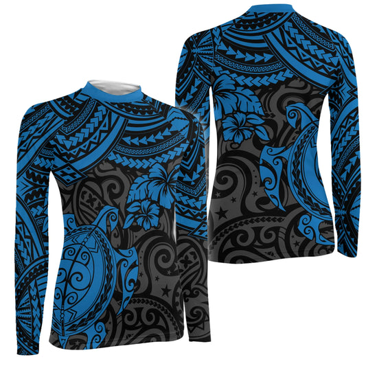 Ocean Honu Tattoo Women's Long Sleeve Rash Guard