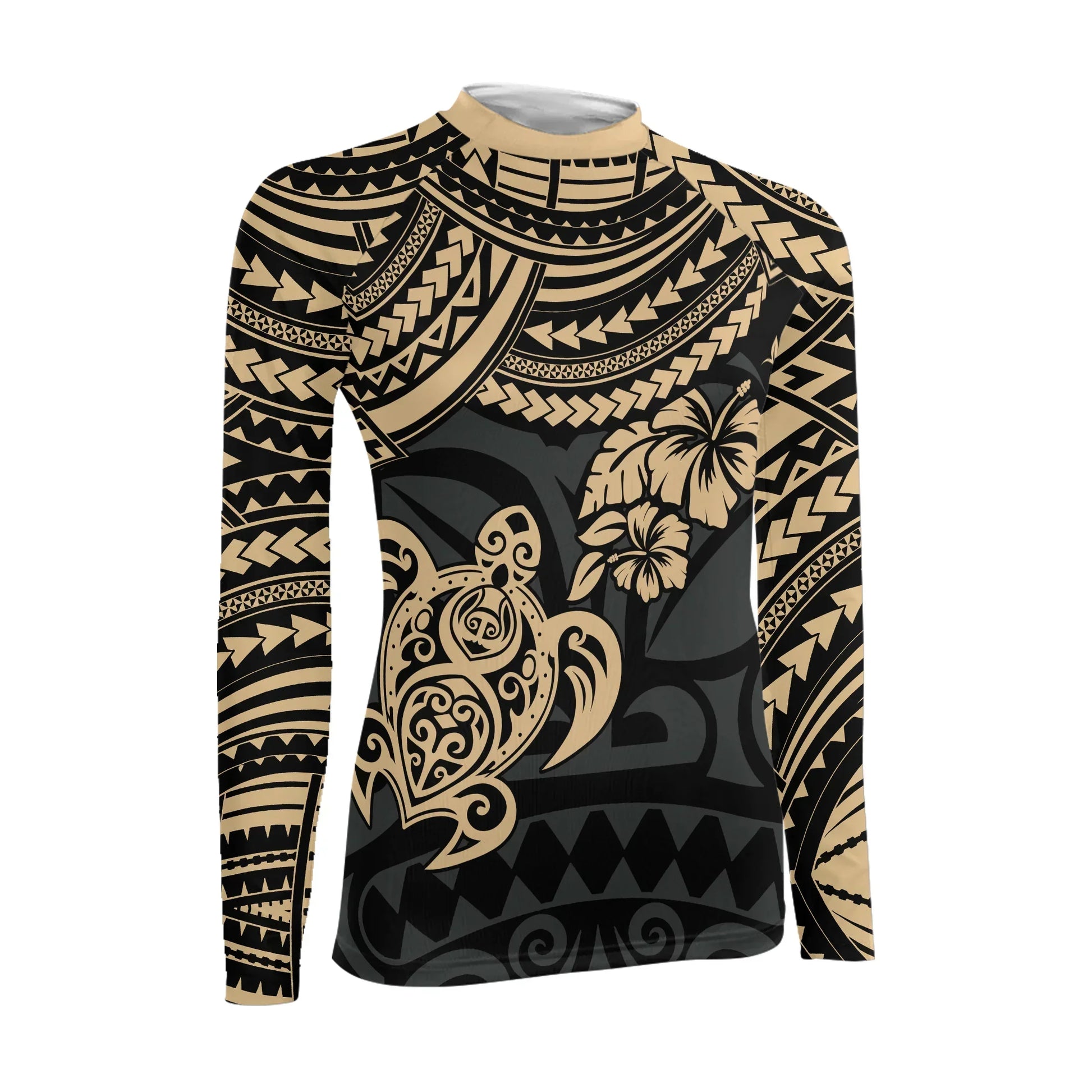 Ocean Honu Tattoo Women's Long Sleeve Rash Guard