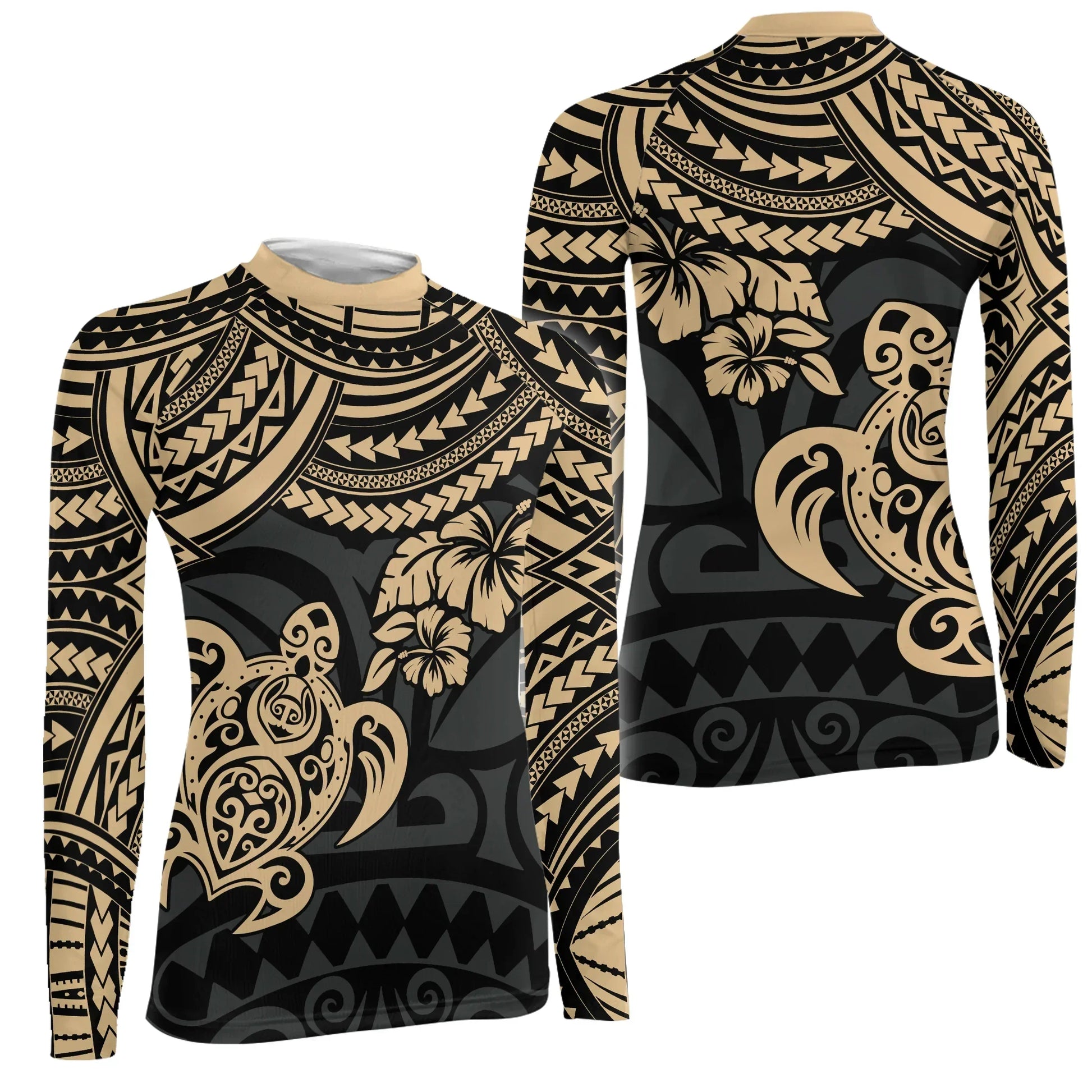 Ocean Honu Tattoo Women's Long Sleeve Rash Guard