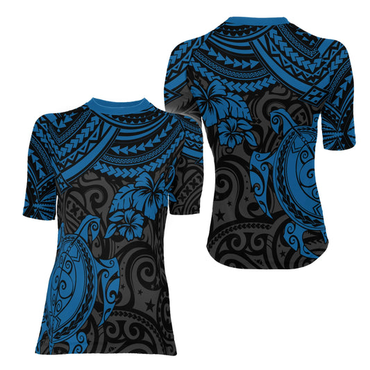 Ocean Honu Tattoo Women's Short Sleeve Rash Guard
