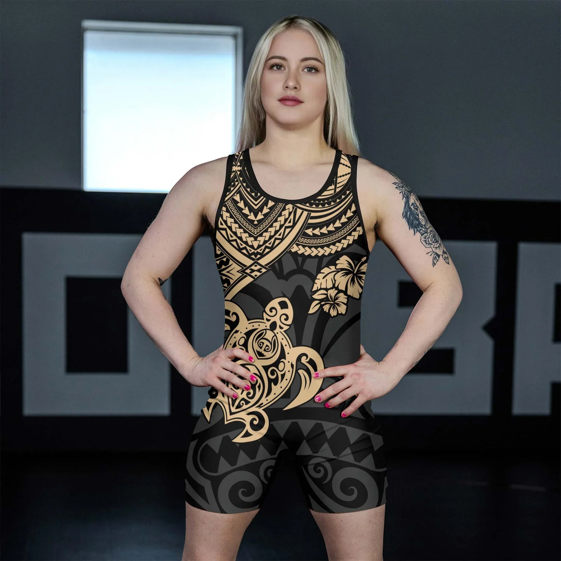Ocean Honu Tattoo Wrestling Singlets