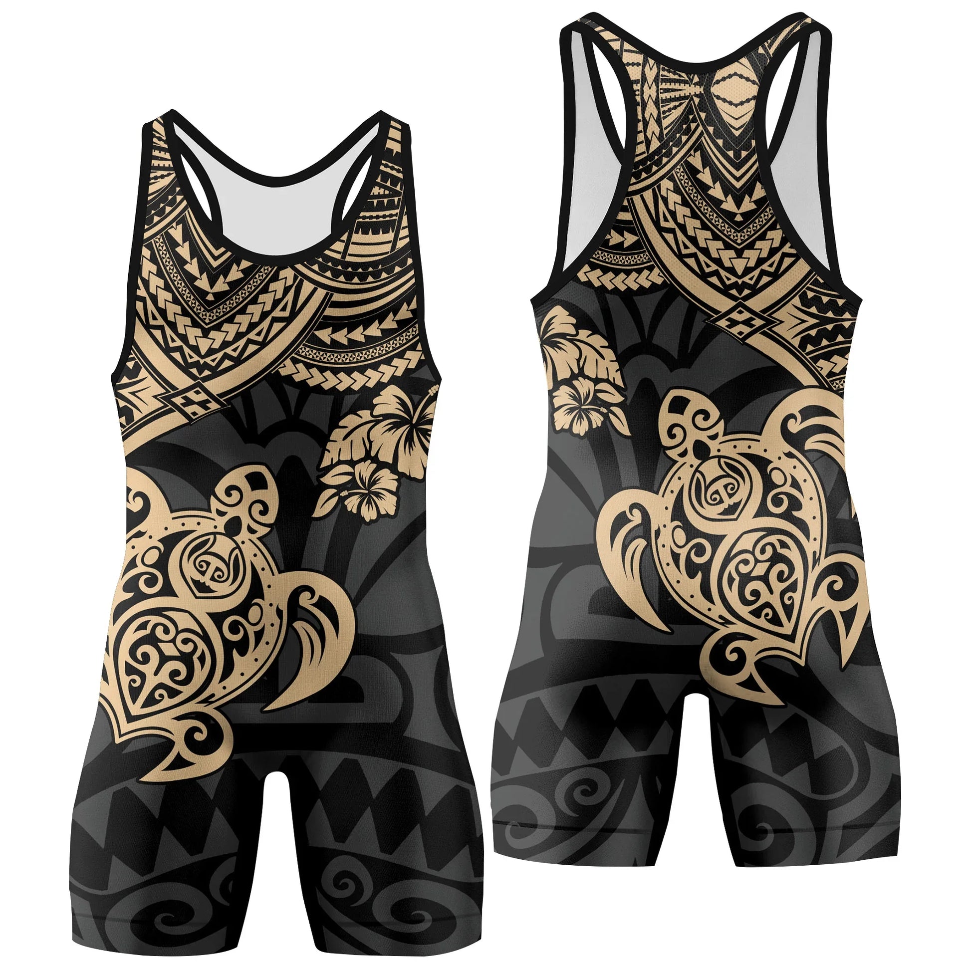 Ocean Honu Tattoo Wrestling Singlets