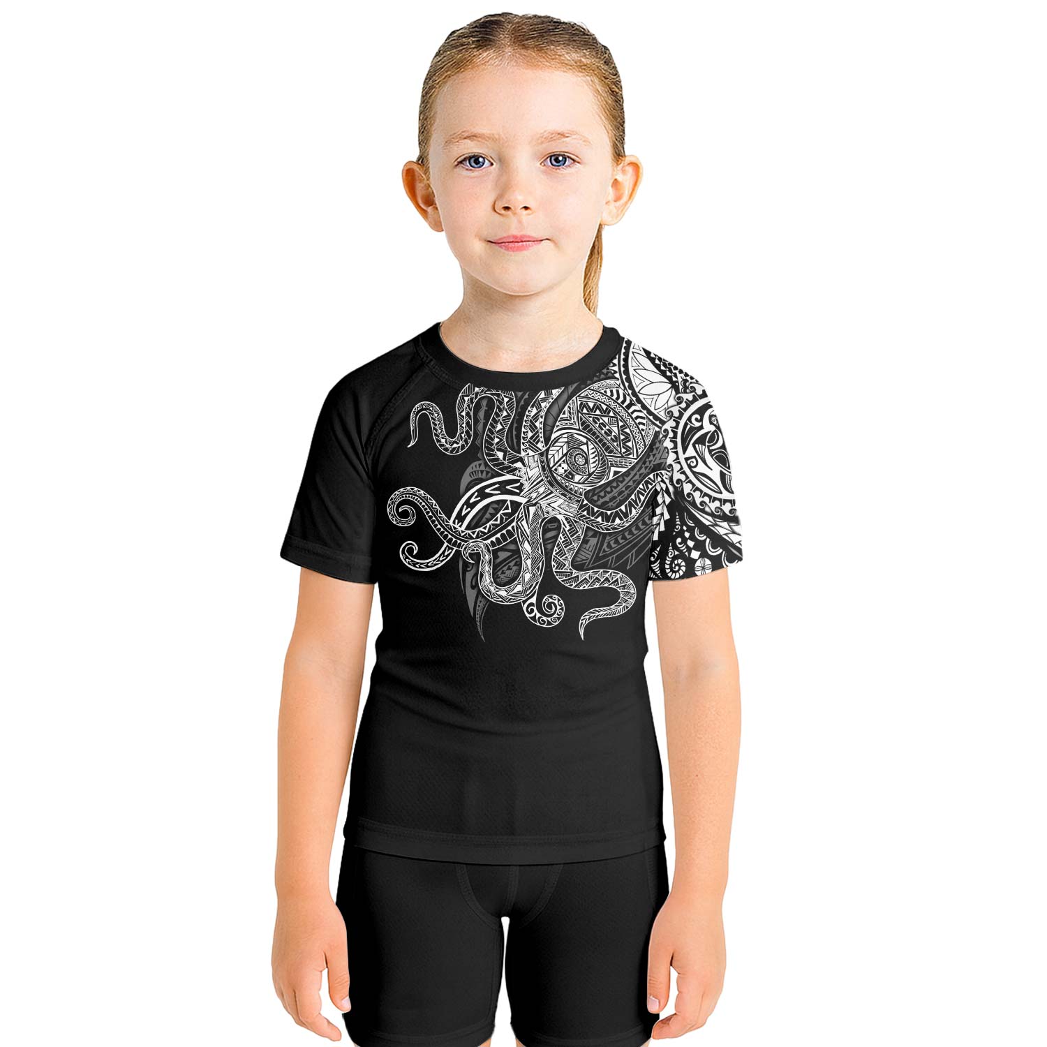 Octopus Tribal Tattoo Kids Rash Guard