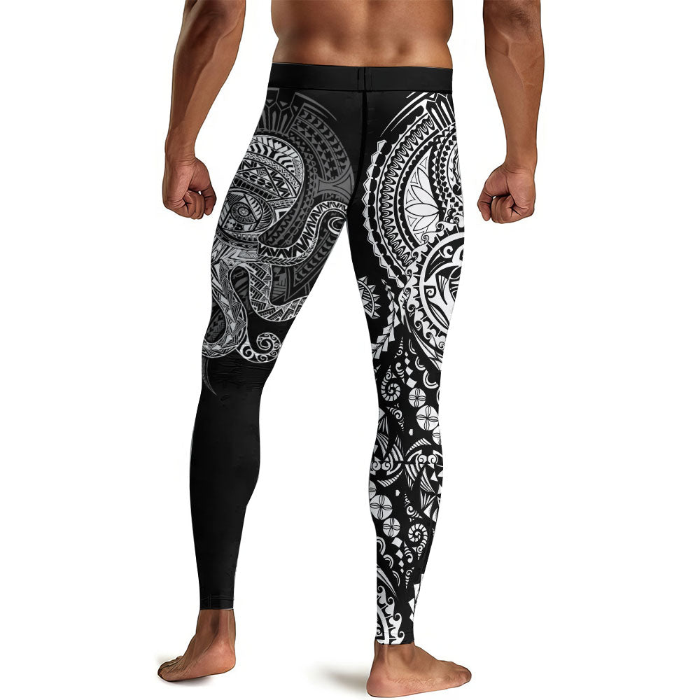 Octopus Tribal Tattoo Men's Compression Leggings - BattleFitGear