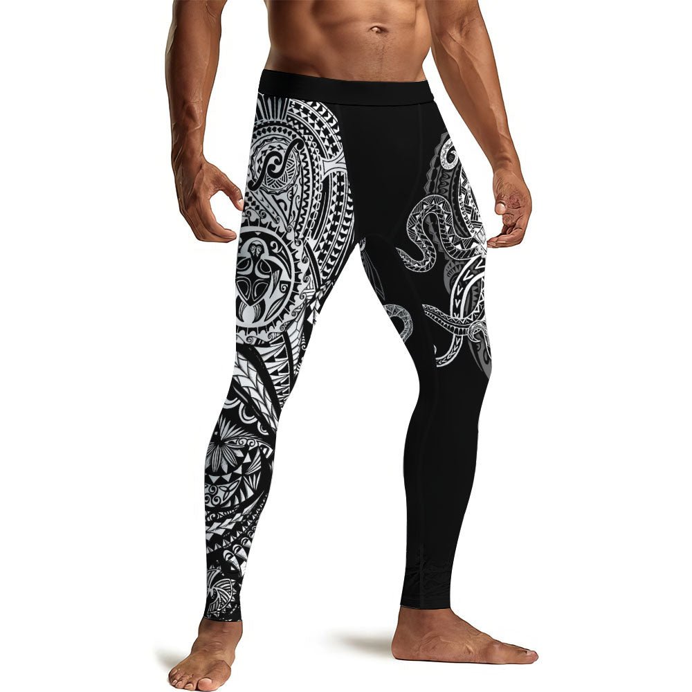 Octopus Tribal Tattoo Men's Compression Leggings - BattleFitGear