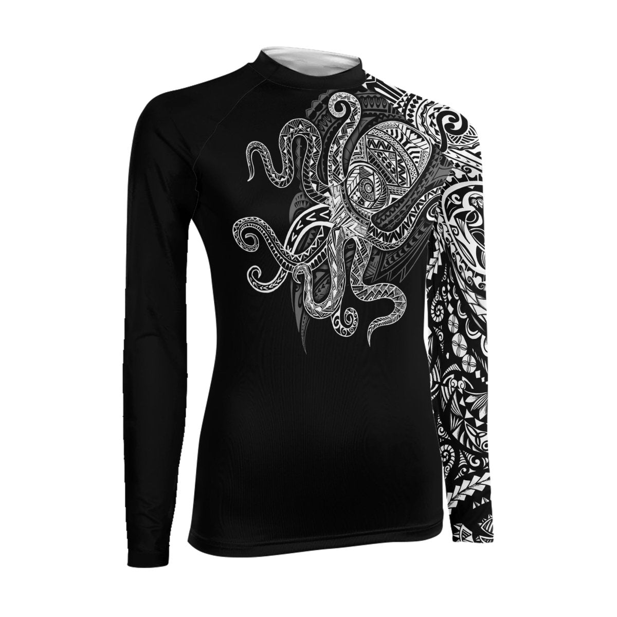 Octopus Tribal Tattoo Women's Long Sleeve Rash Guard - BattleFitGear