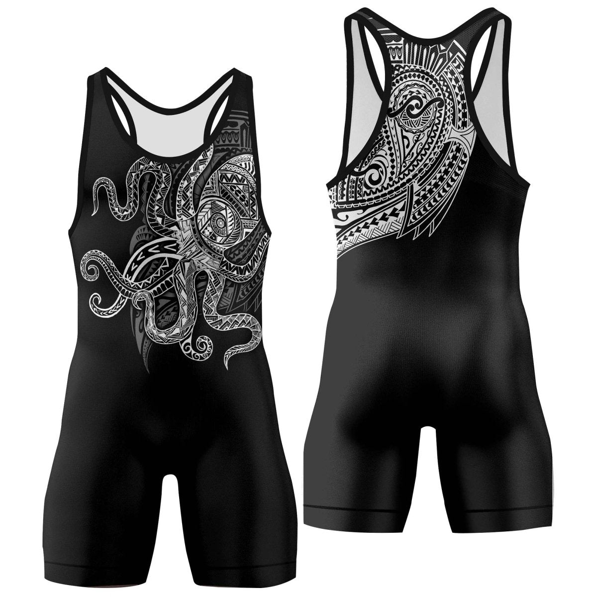 Octopus Tribal Tattoo Wrestling Singlets - BattleFitGear