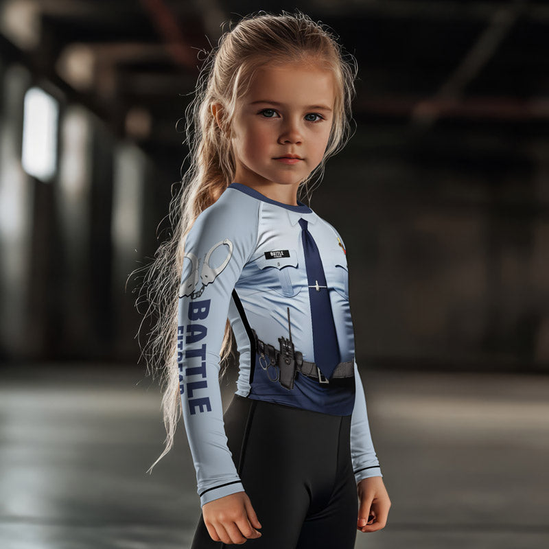 Officer Fighter Kids Rash Guard