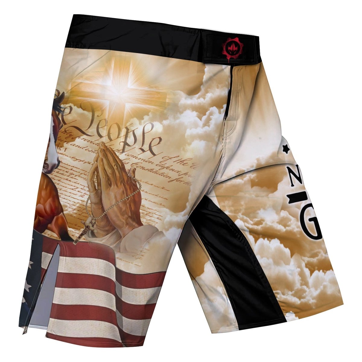 One Nation Under God Fight Shorts - BattleFitGear