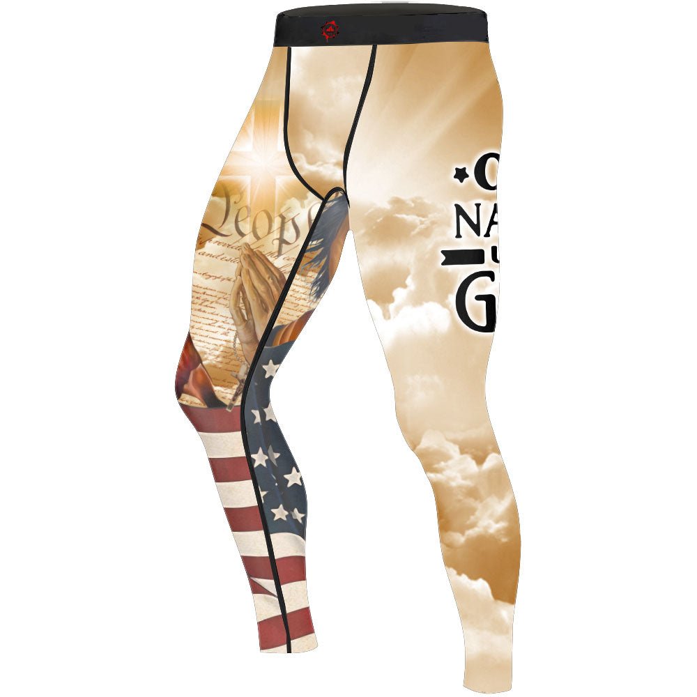 One Nation Under God Men's Compression Leggings - BattleFitGear