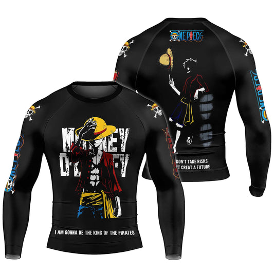 One Piece Monkey D Luffy Men's Long Sleeve Rash Guard