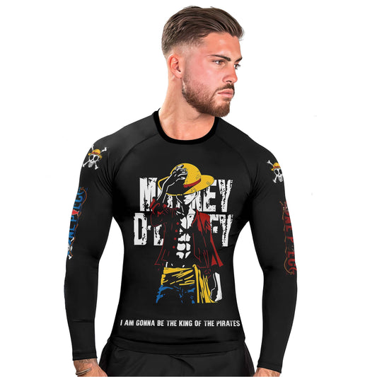 One Piece Monkey D Luffy Men's Long Sleeve Rash Guard