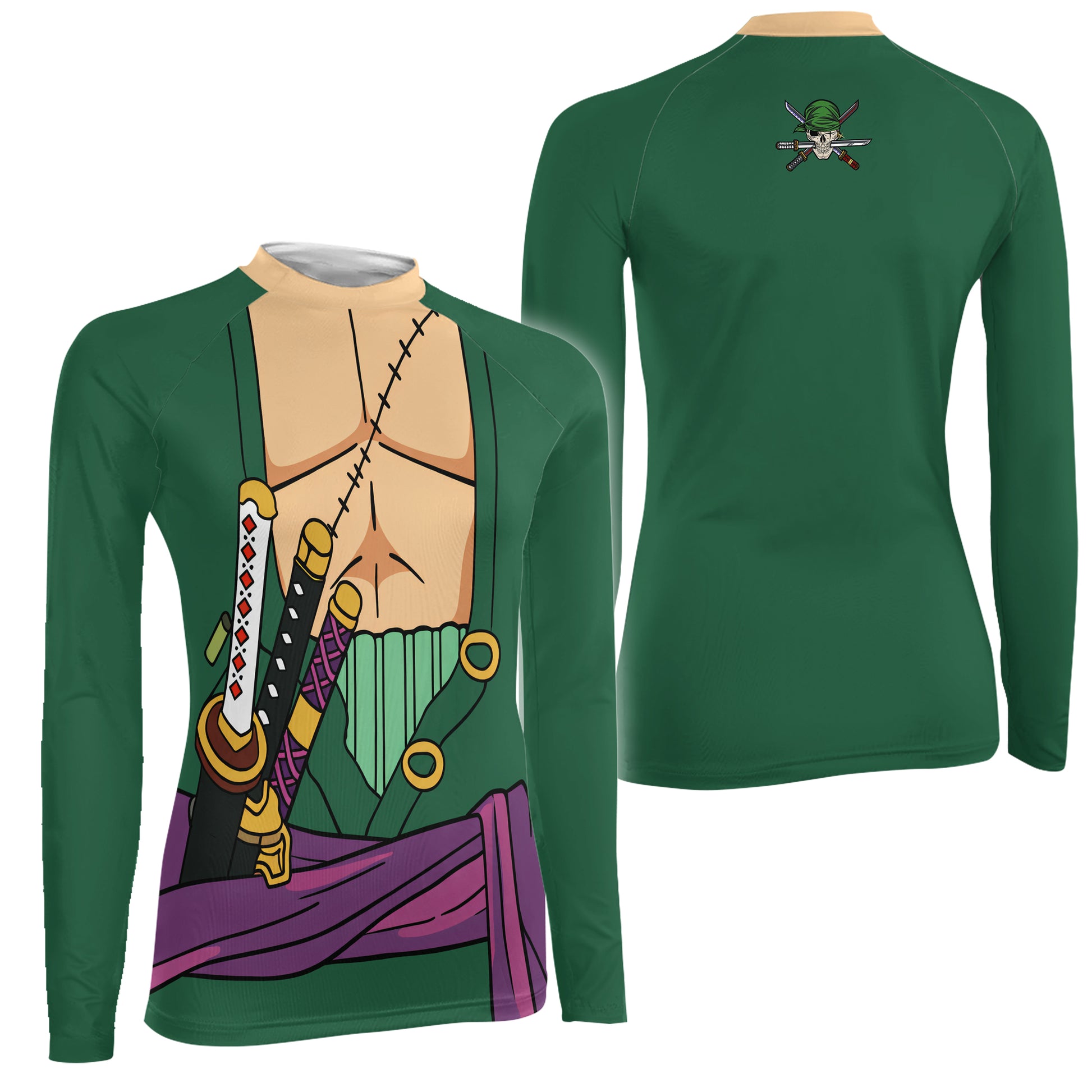 One Piece Zoro Timeskip Women's Long Sleeve Rash Guard