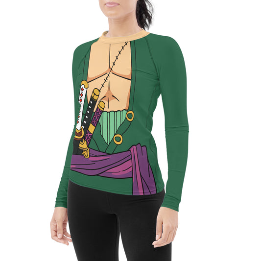 One Piece Zoro Timeskip Women's Long Sleeve Rash Guard