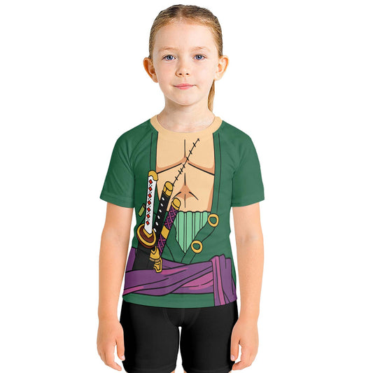 One Piece Zoro Timeskip Kids Rash Guard
