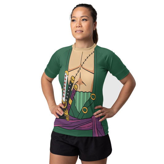 One Piece Zoro Timeskip Women's Short Sleeve Rash Guard