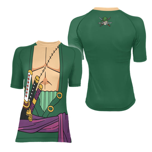 One Piece Zoro Timeskip Women's Short Sleeve Rash Guard