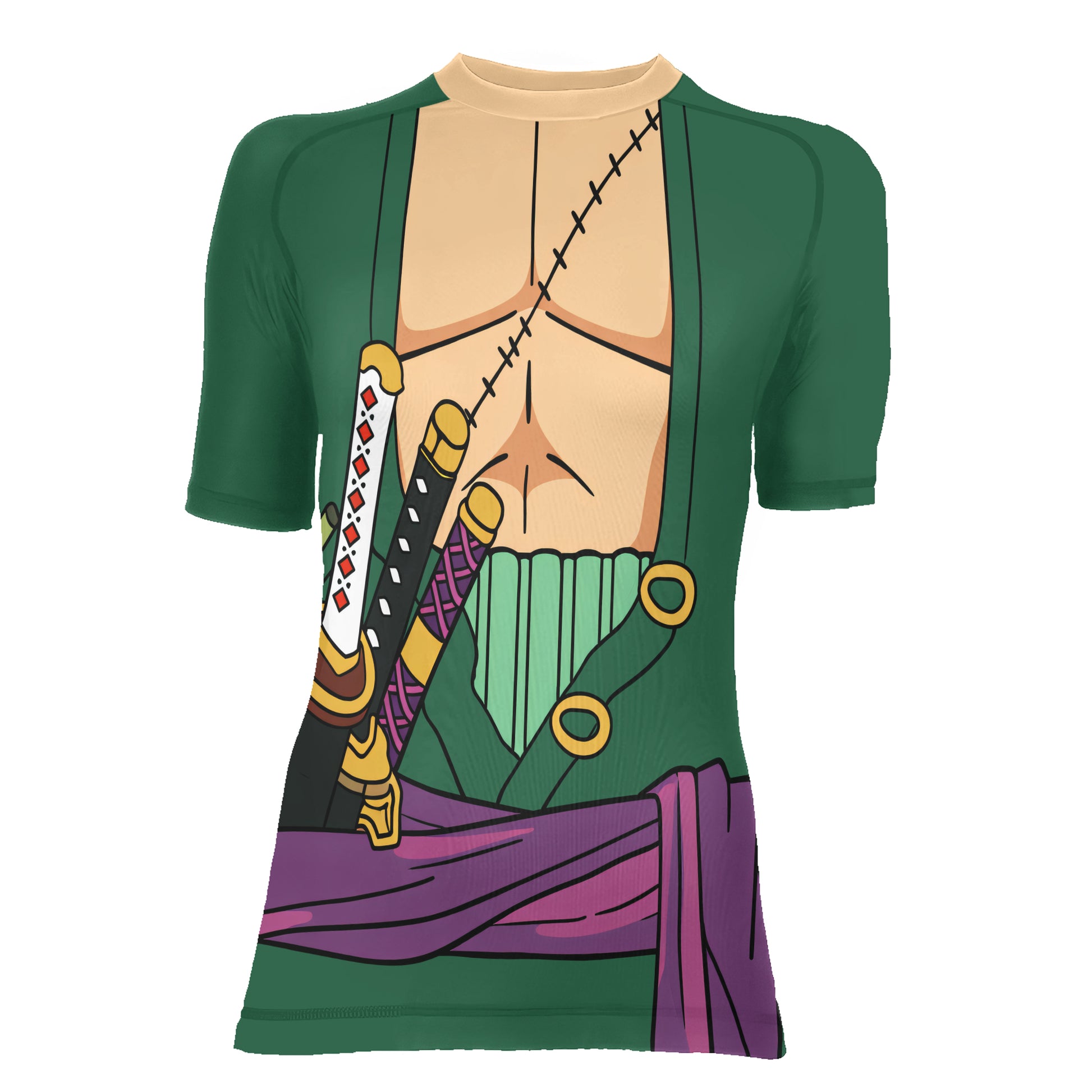 One Piece Zoro Timeskip Women's Short Sleeve Rash Guard