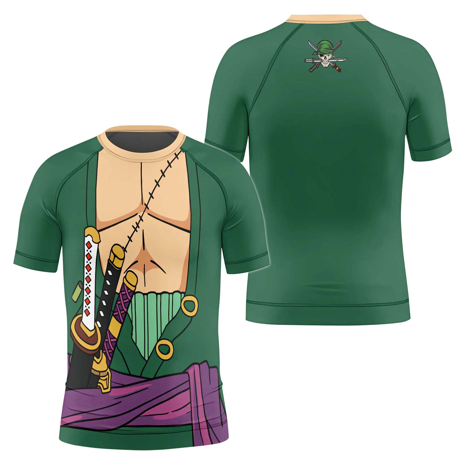 One Piece Zoro Timeskip Kids Rash Guard