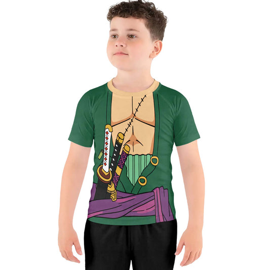 One Piece Zoro Timeskip Kids Rash Guard