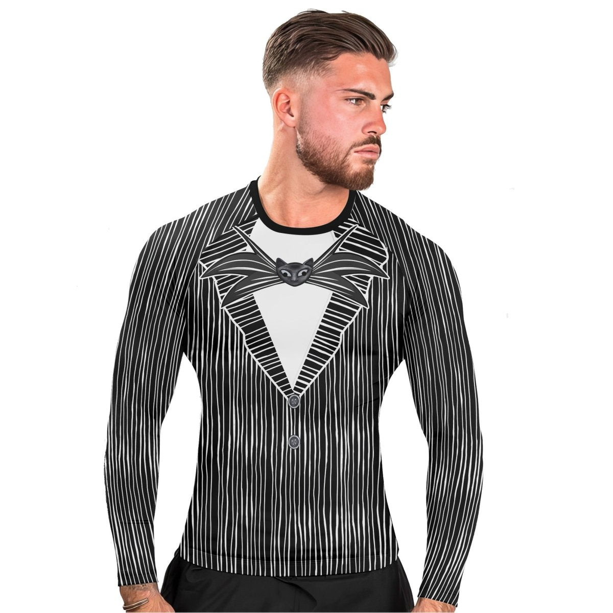 Outfit Jack Skellington Men's Long Sleeve Rash Guard - BattleFitGear