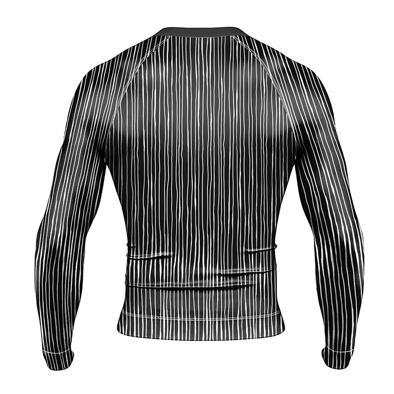 Outfit Jack Skellington Men's Long Sleeve Rash Guard - BattleFitGear