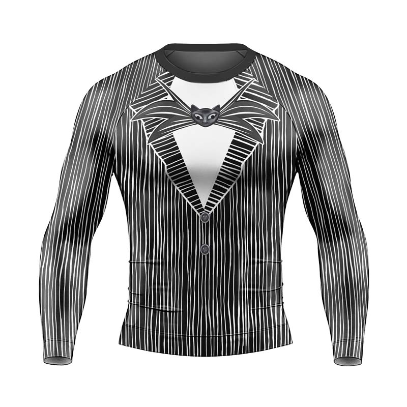 Outfit Jack Skellington Men's Long Sleeve Rash Guard - BattleFitGear