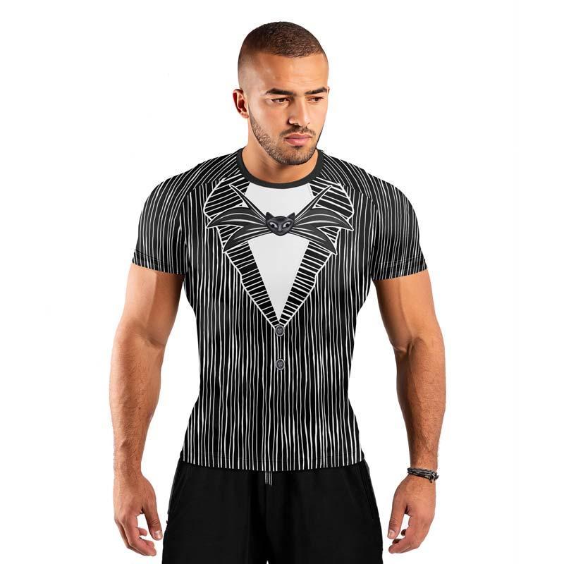 Outfit Jack Skellington Men's Short Sleeve Rash Guard Outfit Jack Skellington Men's Short Sleeve Rash Guard