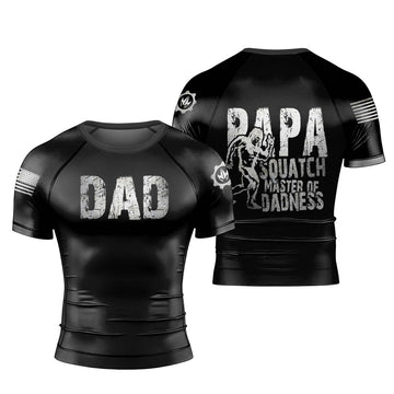 Papa Squatch Master Men's Short Sleeve Rash Guard - BattleFitGear