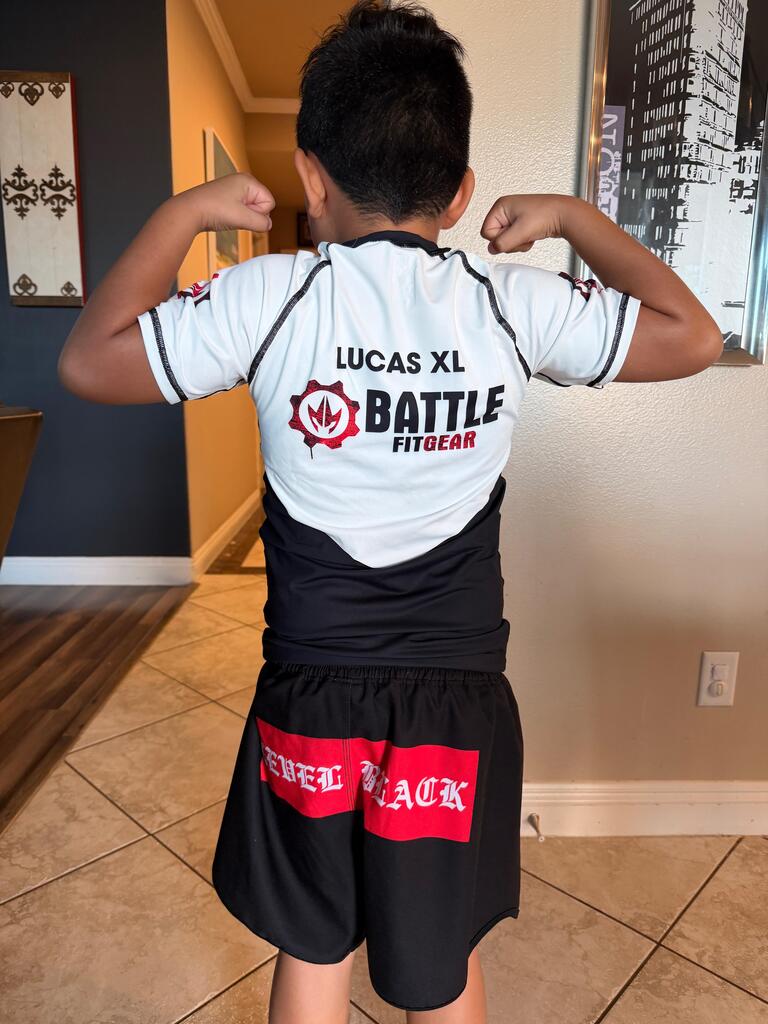 Personalized American Flag Black Short Sleeve Rash Guard