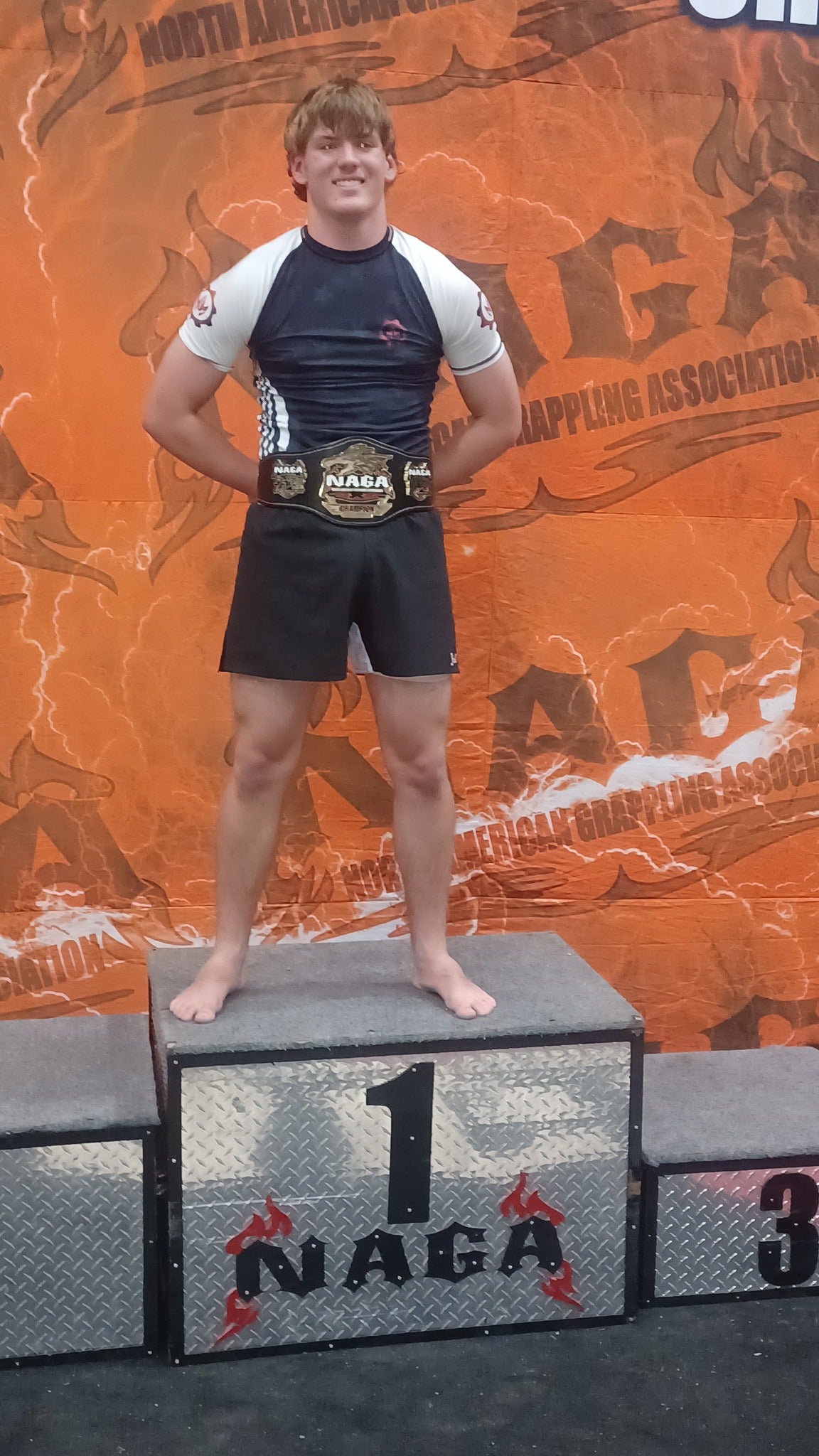 Personalized American Flag Black Short Sleeve Rash Guard